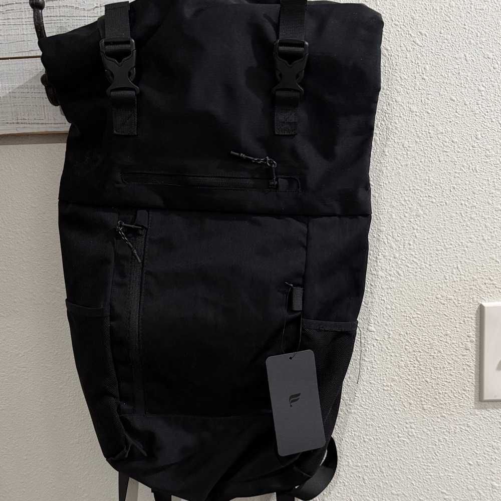 Fabletics Black Roll-Top Backpack
